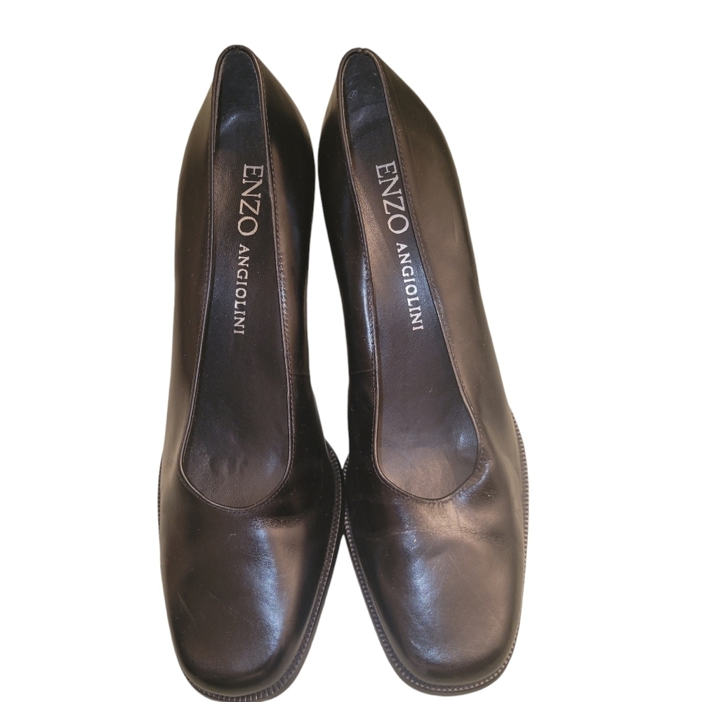 Enzo Angiolini Heels Leather Black 8N 3" - Picture 1 of 5